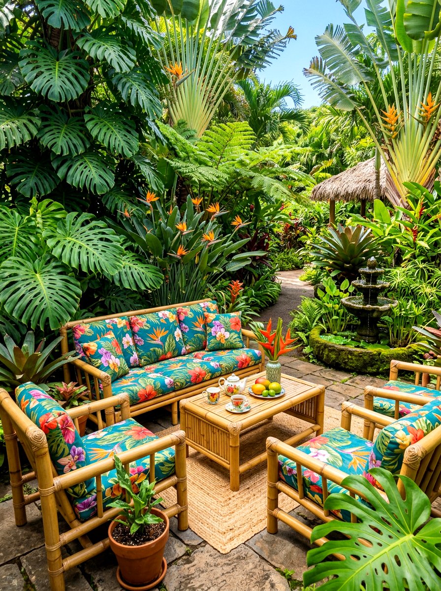 Tropical garden lounge - 30 patio lounge ideas