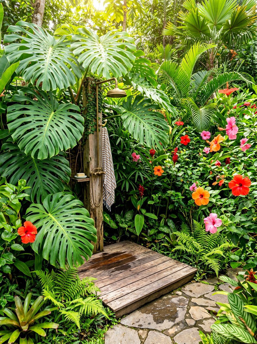 30 Outdoor Shower Summer Ideas for Refreshing Backyard Comfort