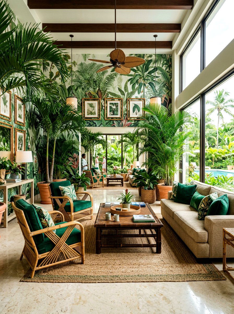 Tropical hotel lobby decor - 30 hotel lobby living room ideas