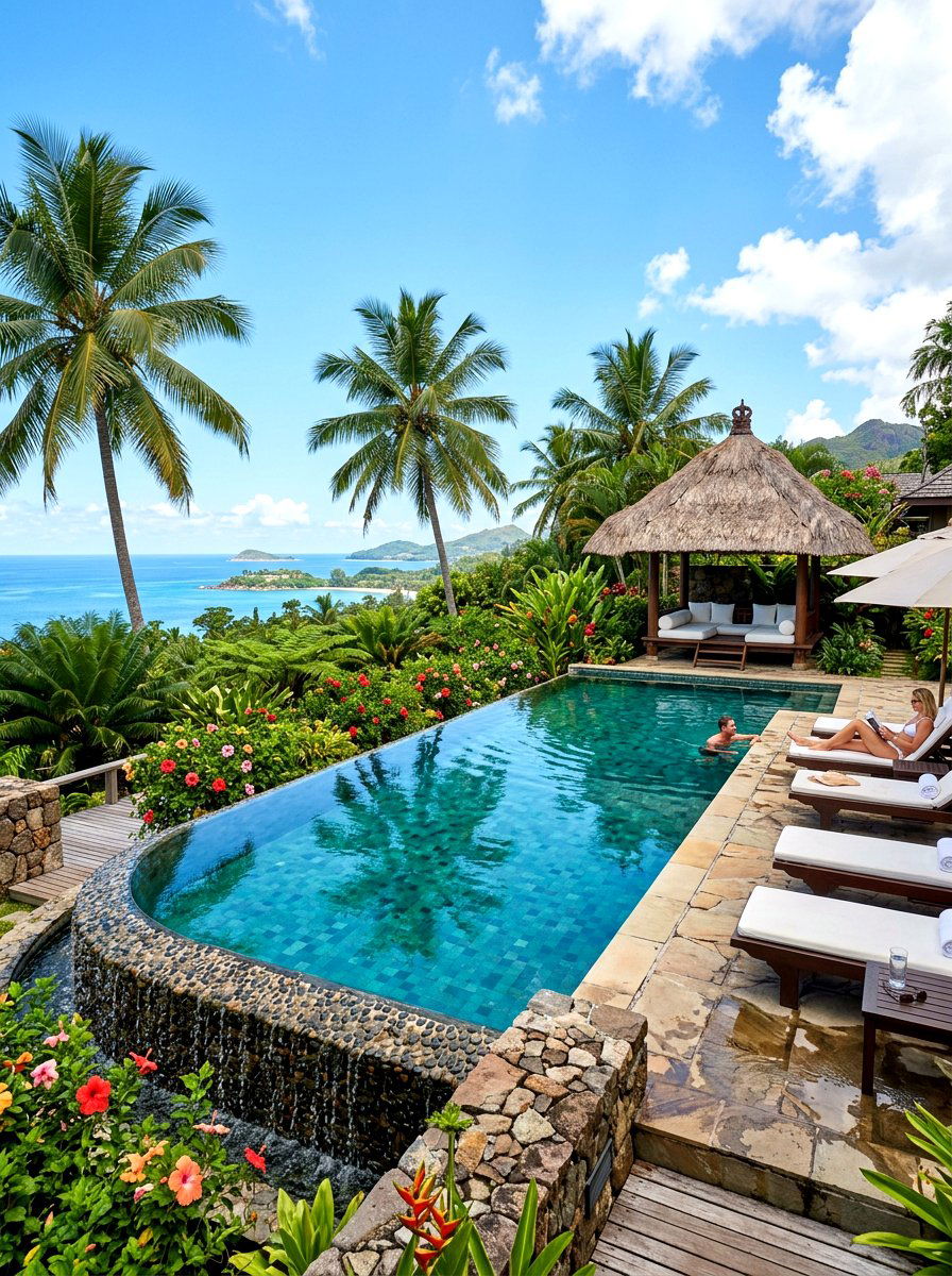 Tropical infinity pool - 30 infinity pool backyard ideas