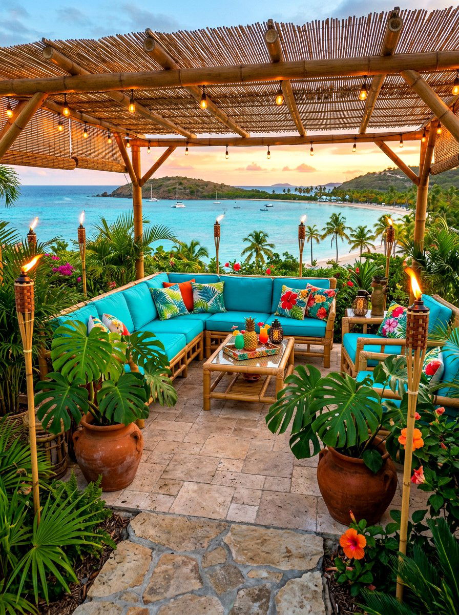 Tropical island theme - 30 evening patio party ideas