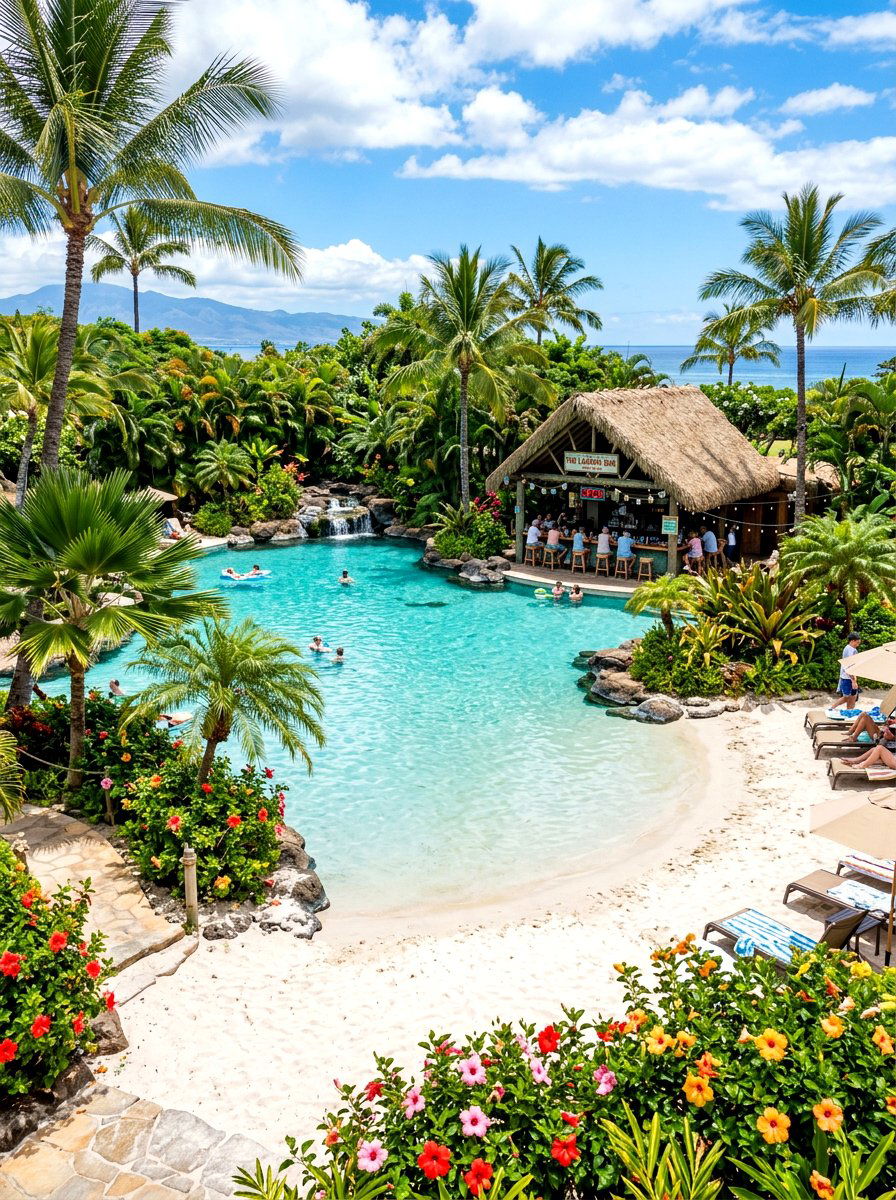 Tropical lagoon pool - 30 backyard oasis pool ideas