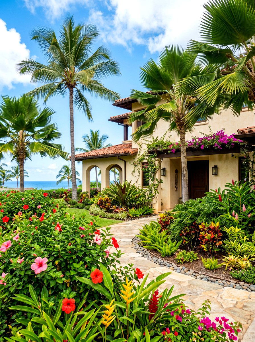 Tropical landscaping around house - 30 foundation landscaping ideas