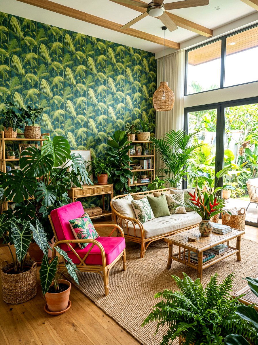 Tropical living room - 30 happy color living room ideas