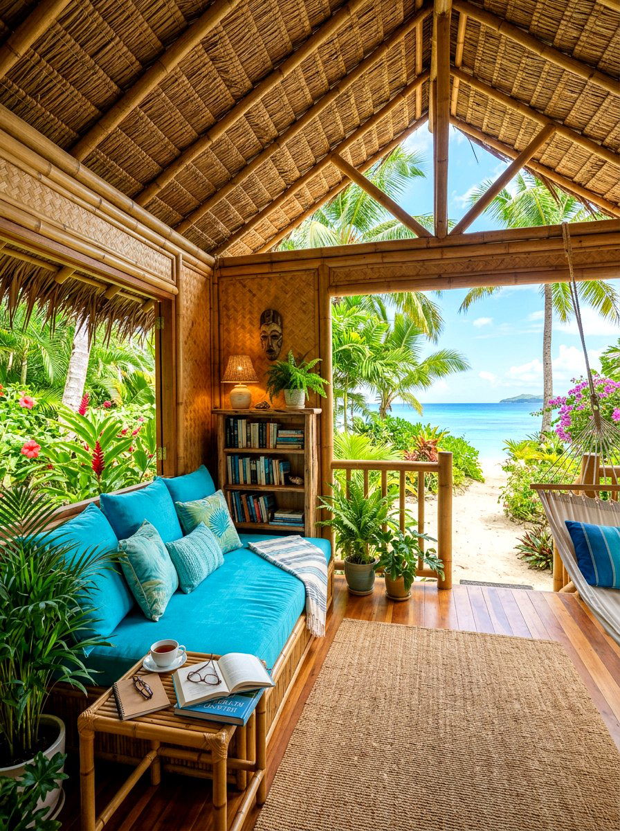 Tropical oasis reading hut - 30 reading shed ideas
