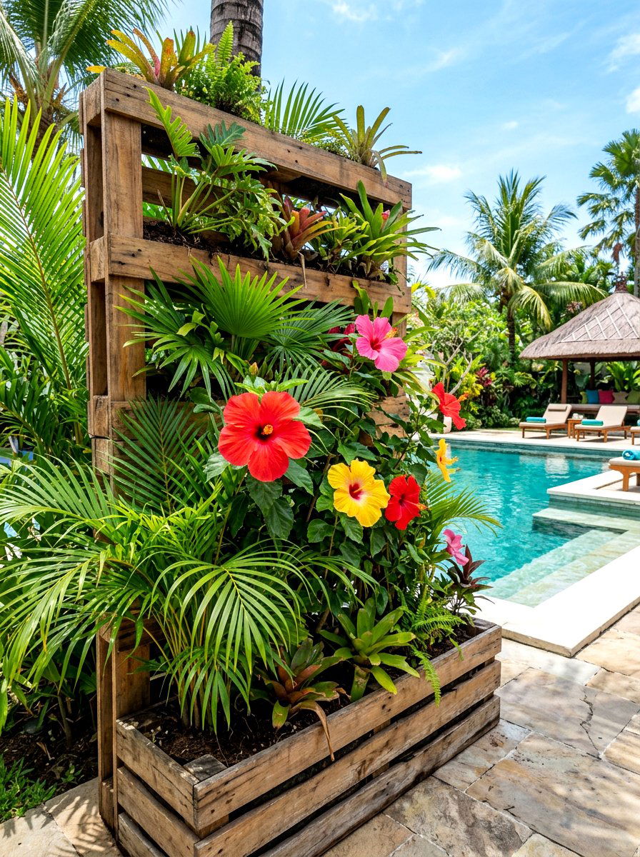 Tropical pallet garden - 30 pallet planter ideas