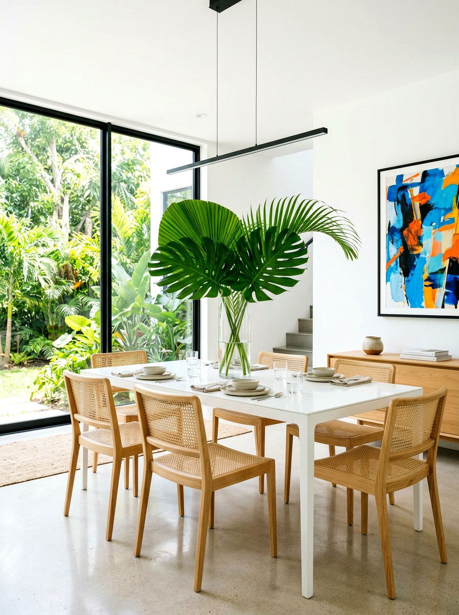 Tropical palm leaf - 30 summer table centerpiece ideas