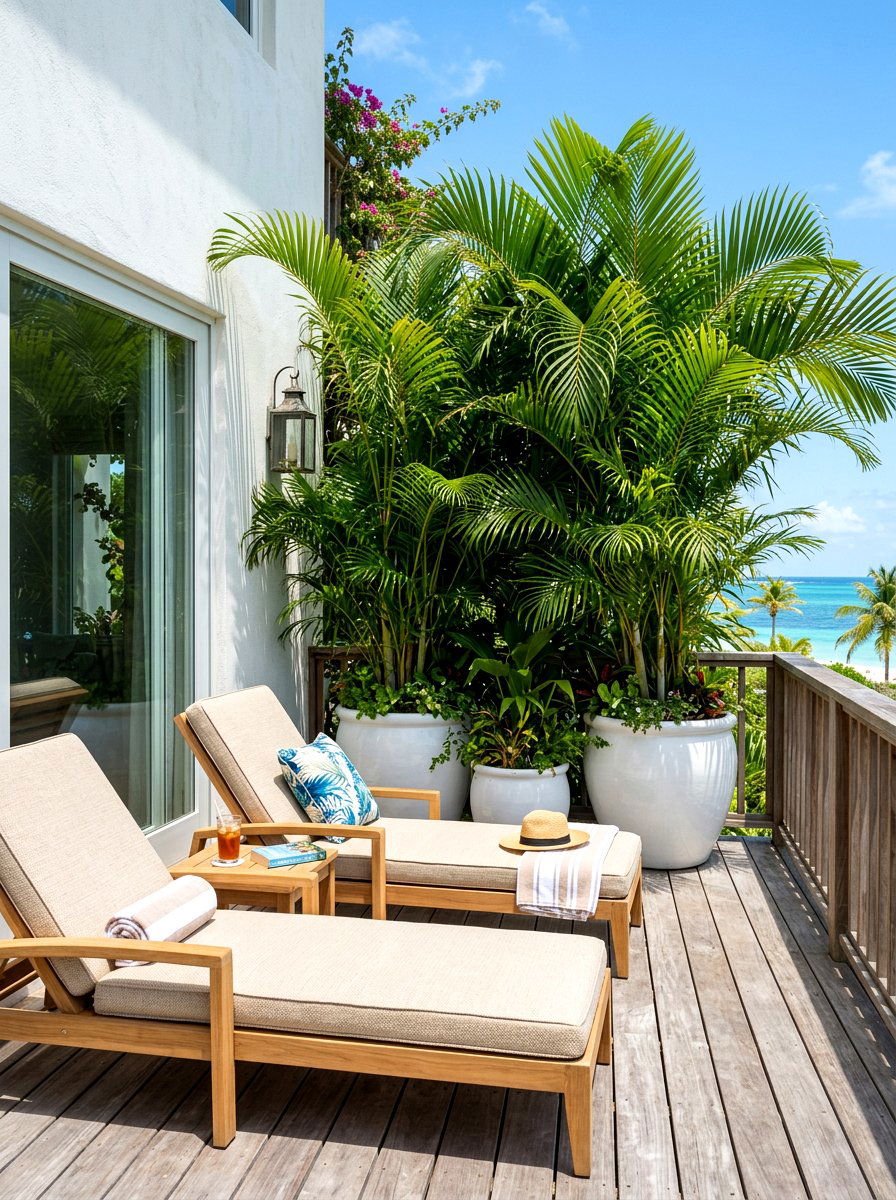 Tropical palm pots - 30 porch container garden ideas