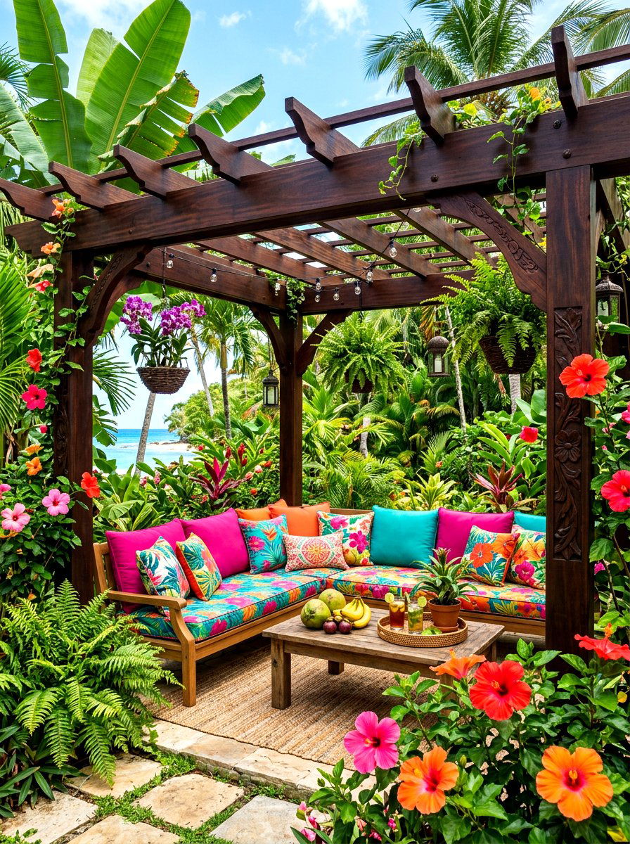 Tropical pergola - 30 modern pergola ideas