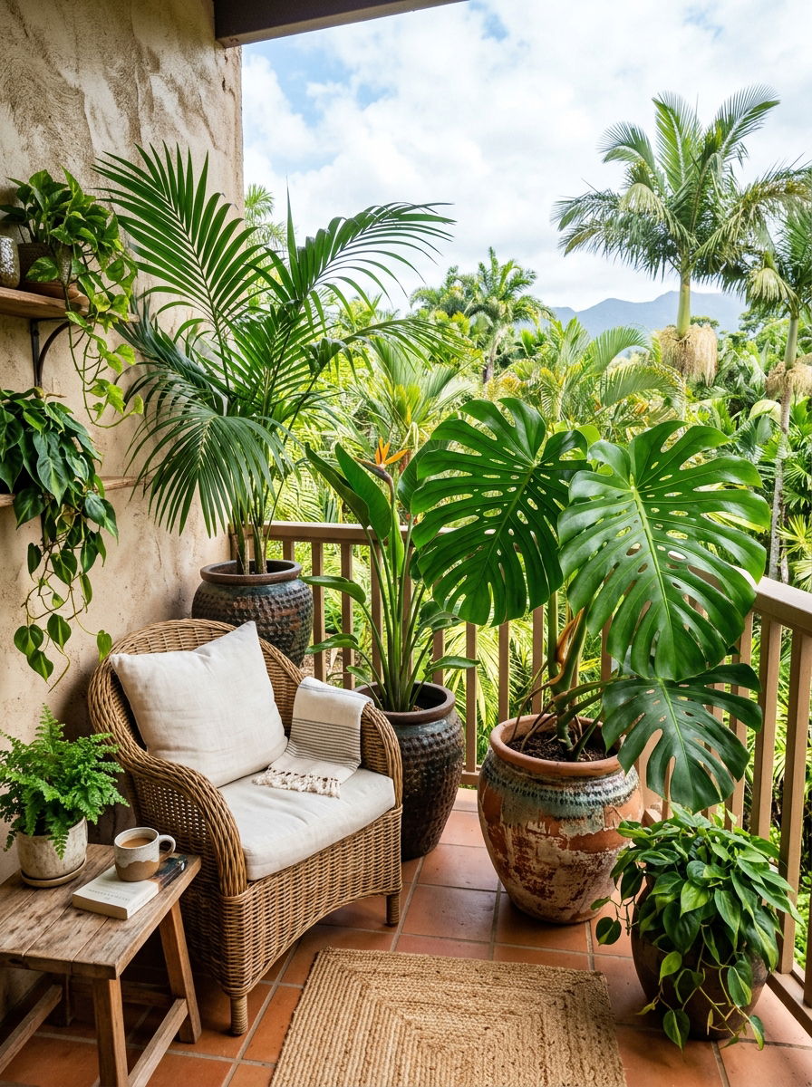 Tropical plant corner - 30 urban garden ideas