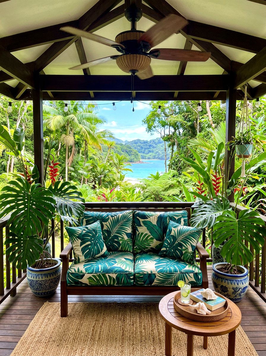 Tropical porch furniture - 30 loveseat porch seating ideas