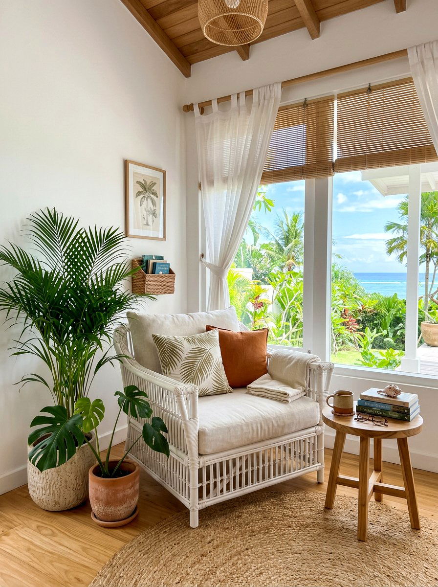 Tropical reading spot - 30 bright reading nook ideas