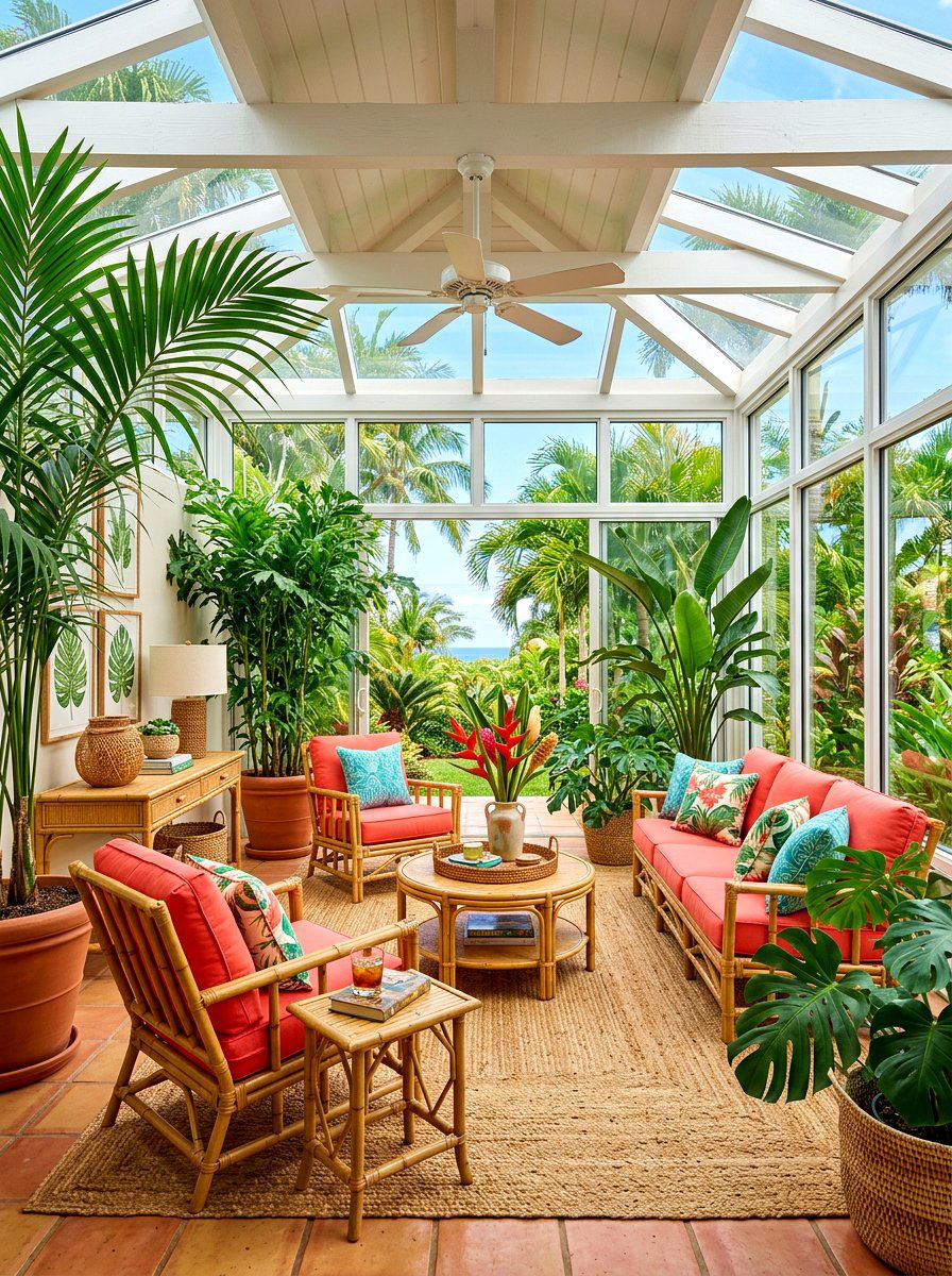 Tropical sunroom - 30 elegant sunroom ideas