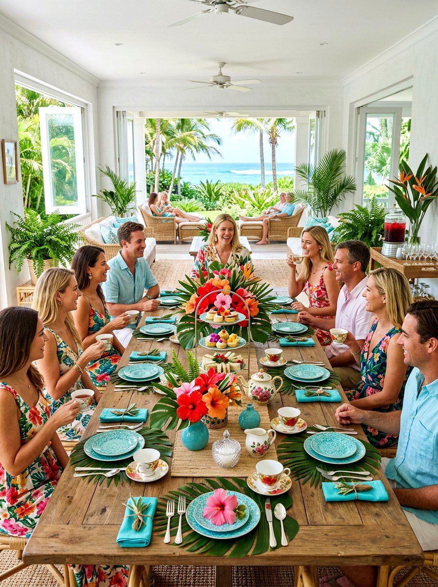 Tropical tea party - 30 tea party table ideas