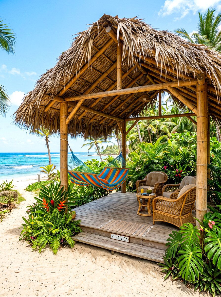 Tropical thatch pavilion - 30 open air pavilion ideas