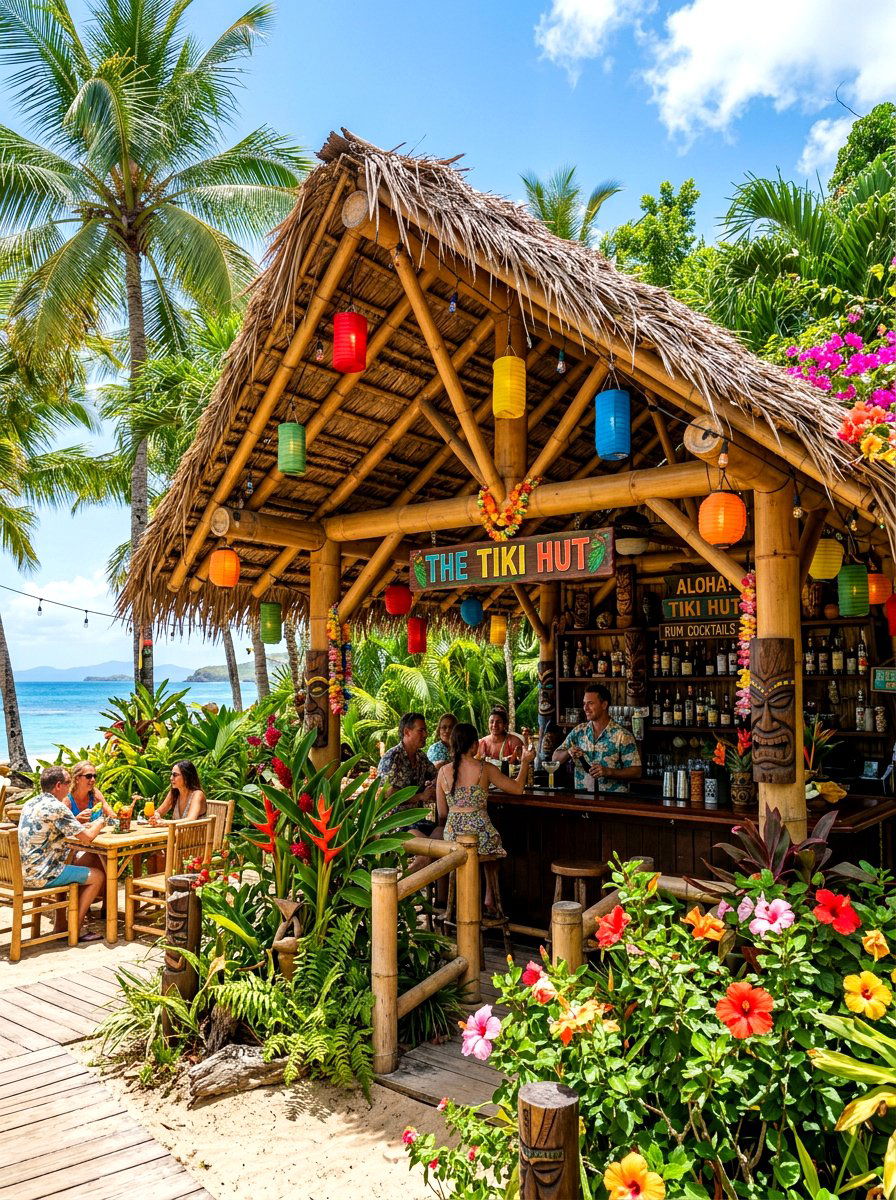 Tropical tiki bar - 30 backyard bar ideas