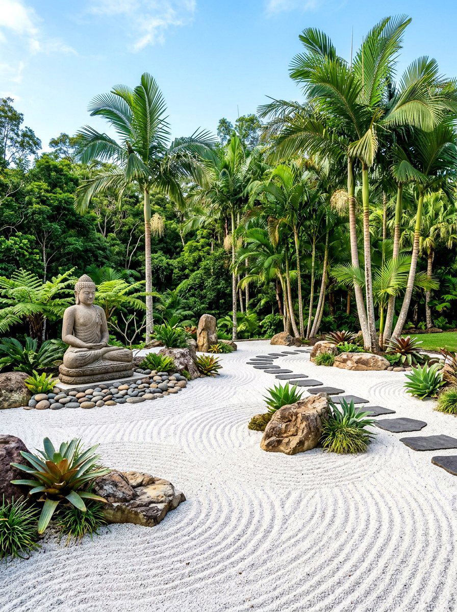 Tropical zen garden - 30 tropical backyard landscaping ideas