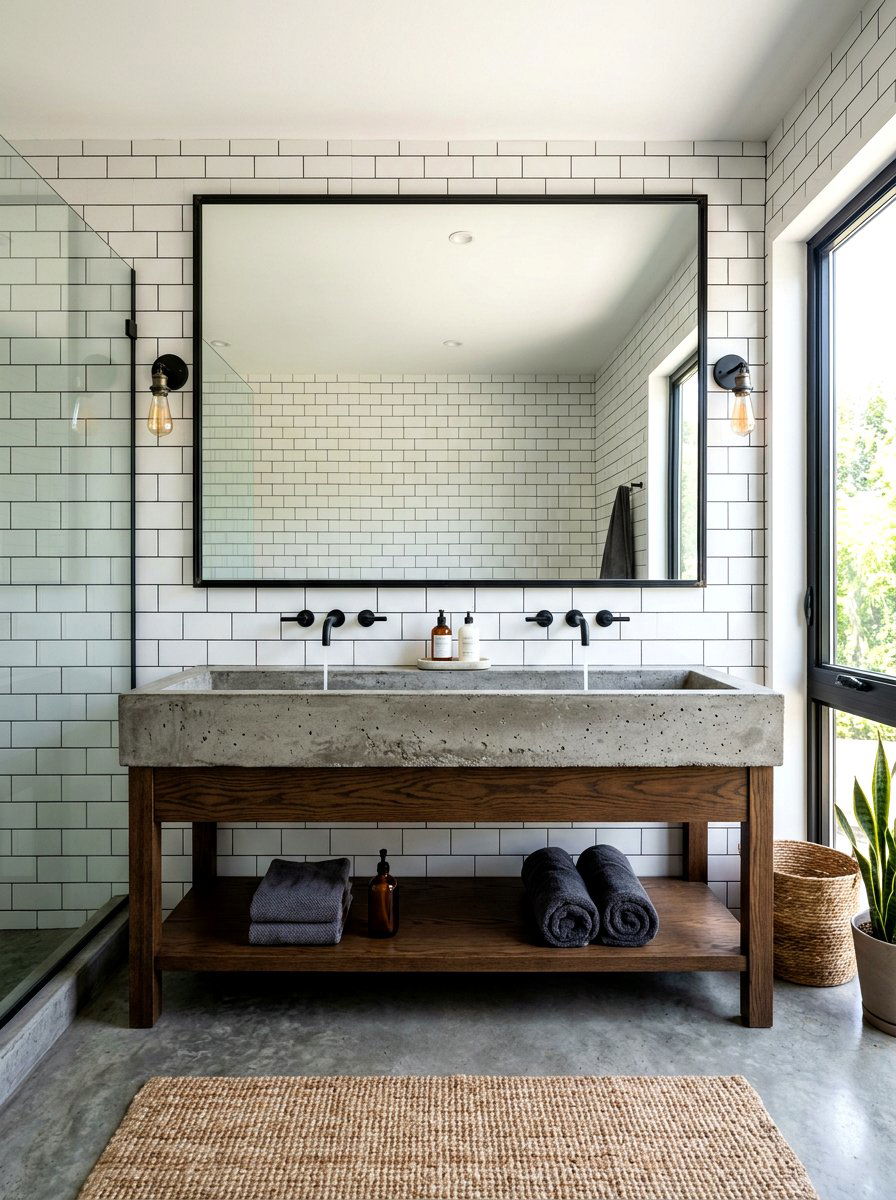 Trough Sink - 30 tiny house bathroom ideas