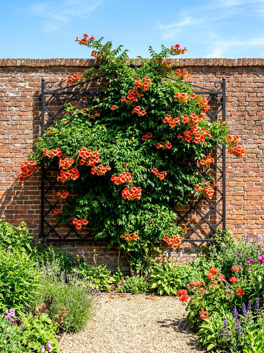 Trumpet Vine - 30 hummingbird garden ideas