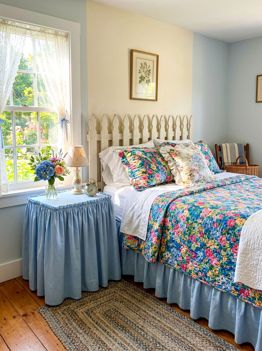 Tucked And Gathered Nightstand - 30 skirted nightstand ideas