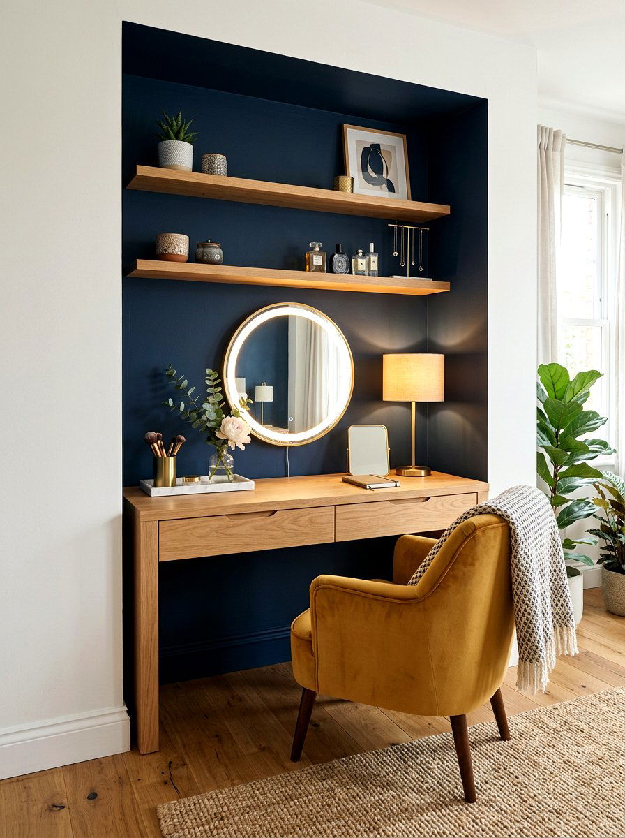 Tucked Away Vanity Nook - 30 vanity nook ideas