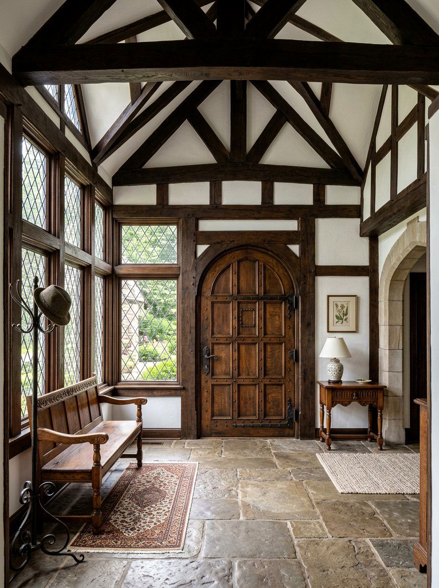 Tudor Style Entryway - 30 covered entryway ideas