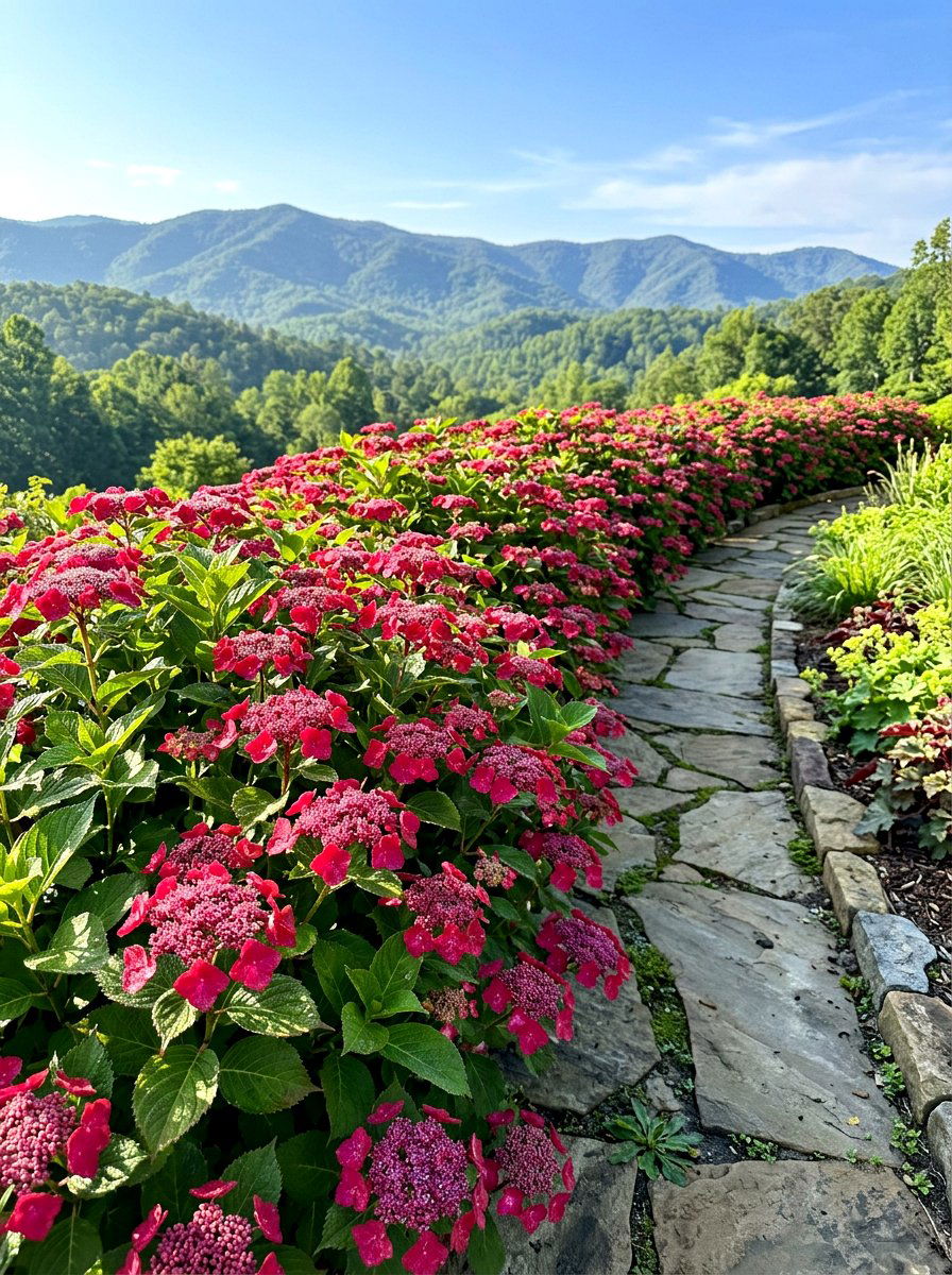 Tuff stuff hydrangea mountain border - 30 hydrangea hedge ideas