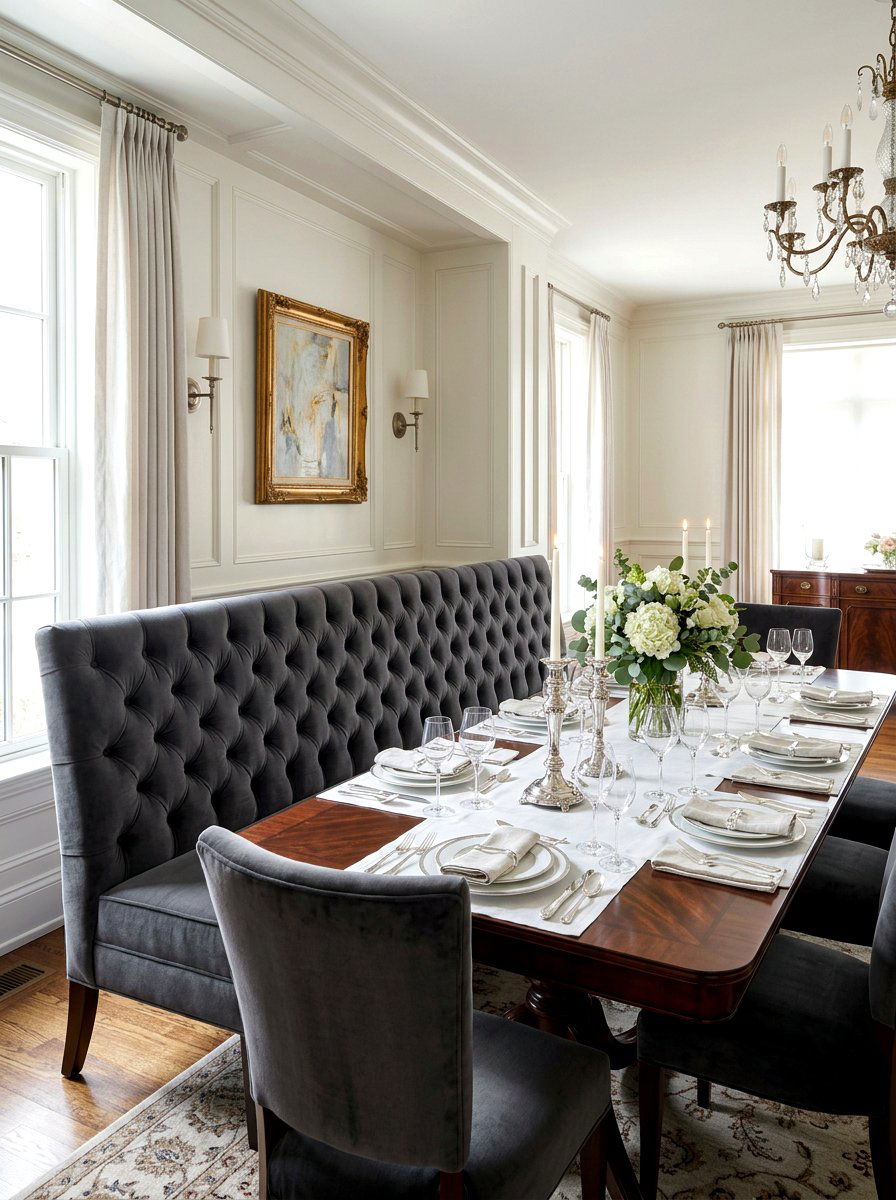 Tufted Banquette Bench - 30 banquette dining room aesthetic ideas