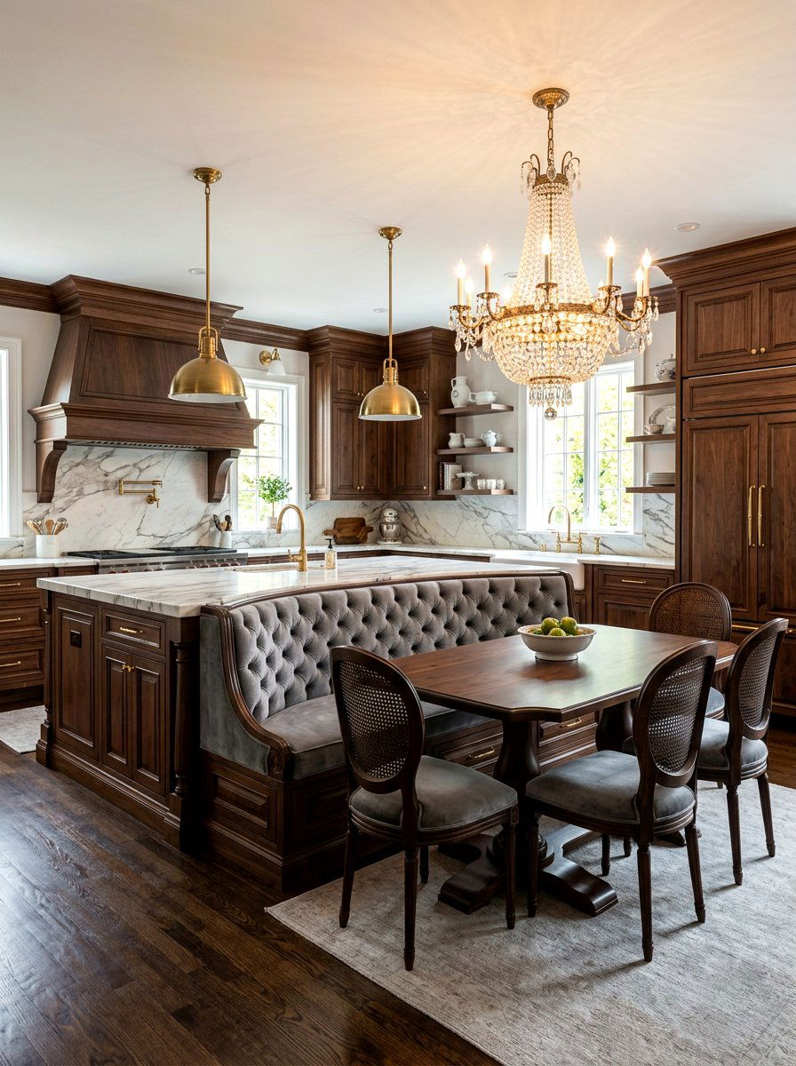 Tufted Banquette Kitchen Island - 30 banquette kitchen island ideas