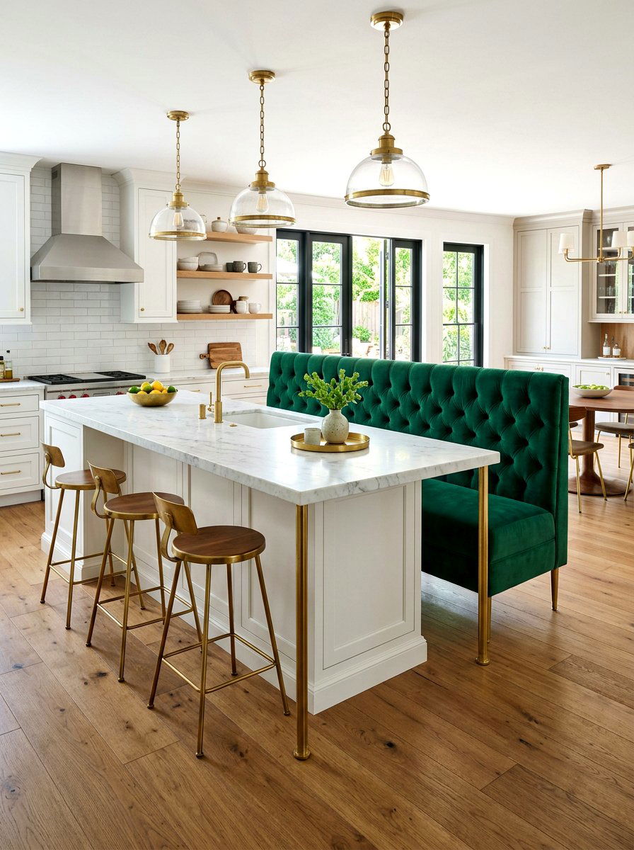 Tufted Booth Seating - 30 retro kitchen ideas