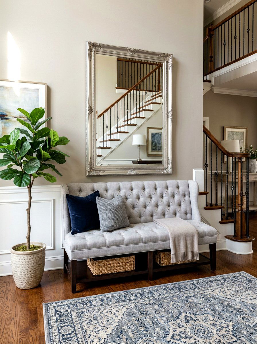 Tufted Entryway Bench - 30 foyer bench seating ideas