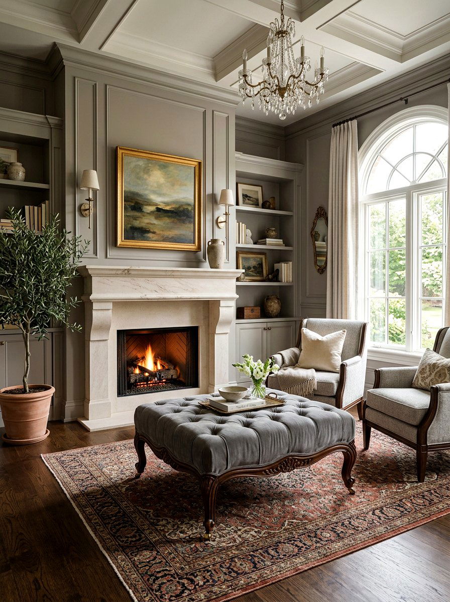 Tufted Glamorous Ottoman - 30 ottoman styling ideas
