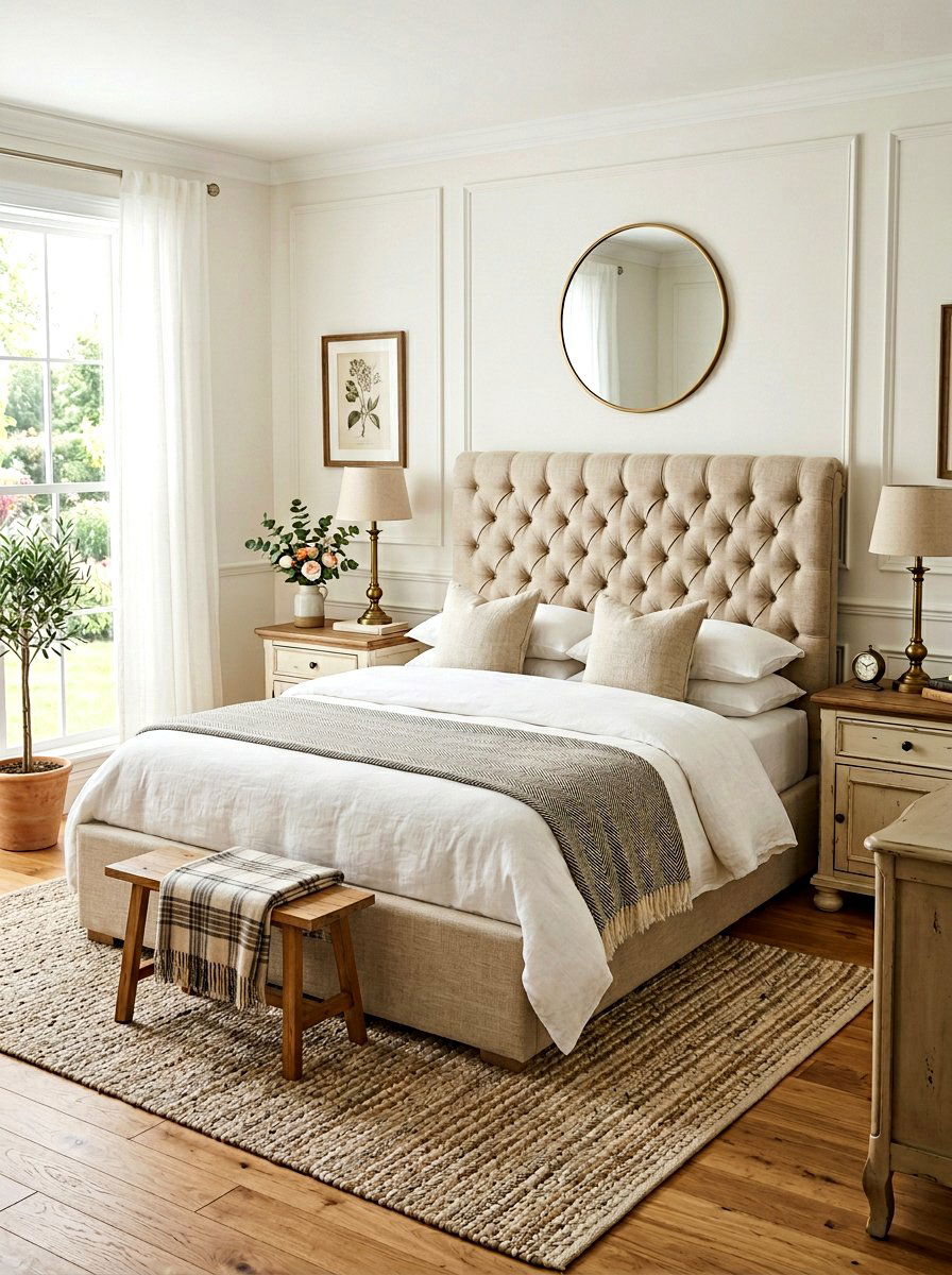 Tufted Linen Headboard - 30 oversized headboard ideas