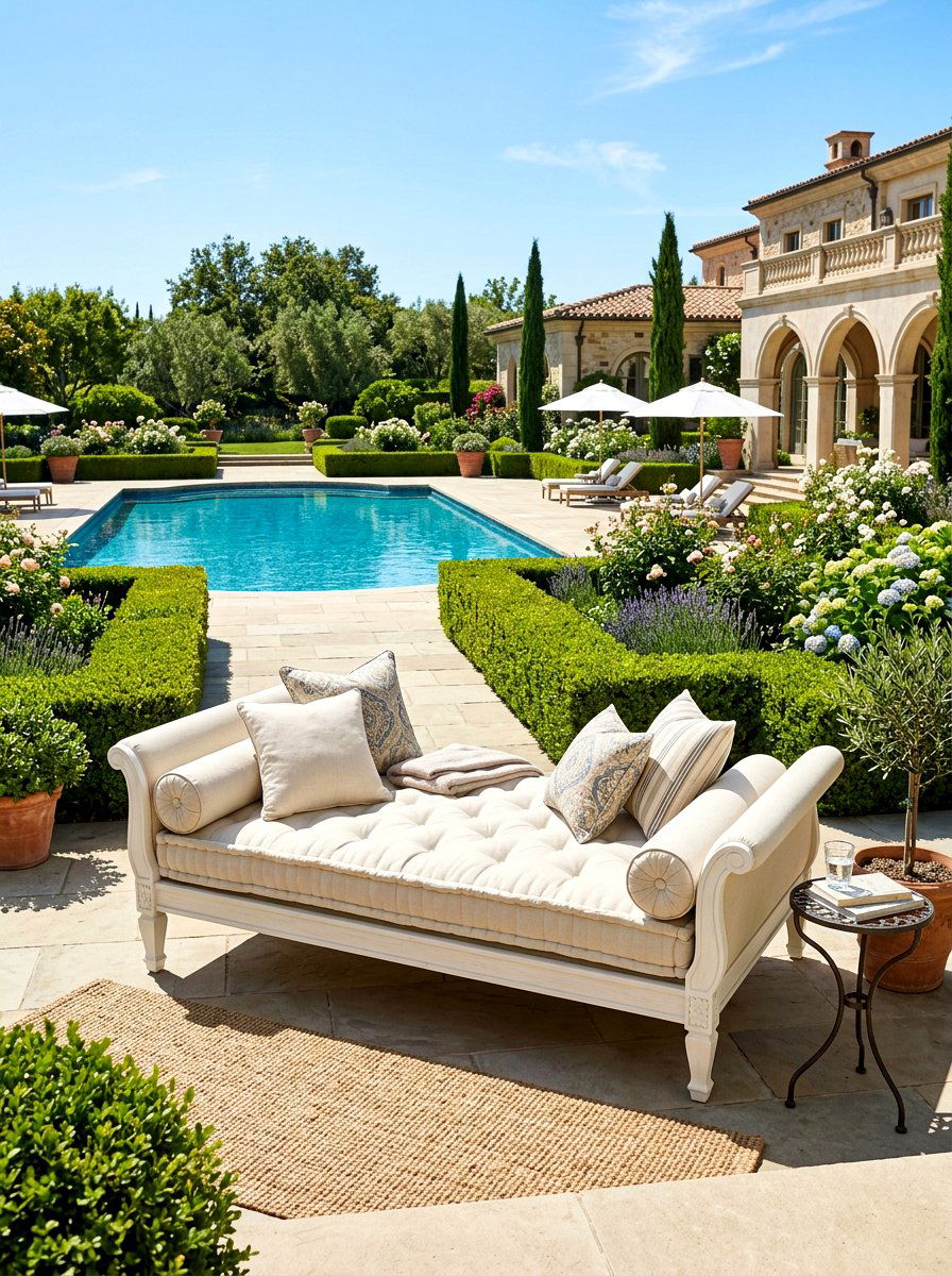 Tufted Outdoor Daybed - 30 poolside daybed ideas