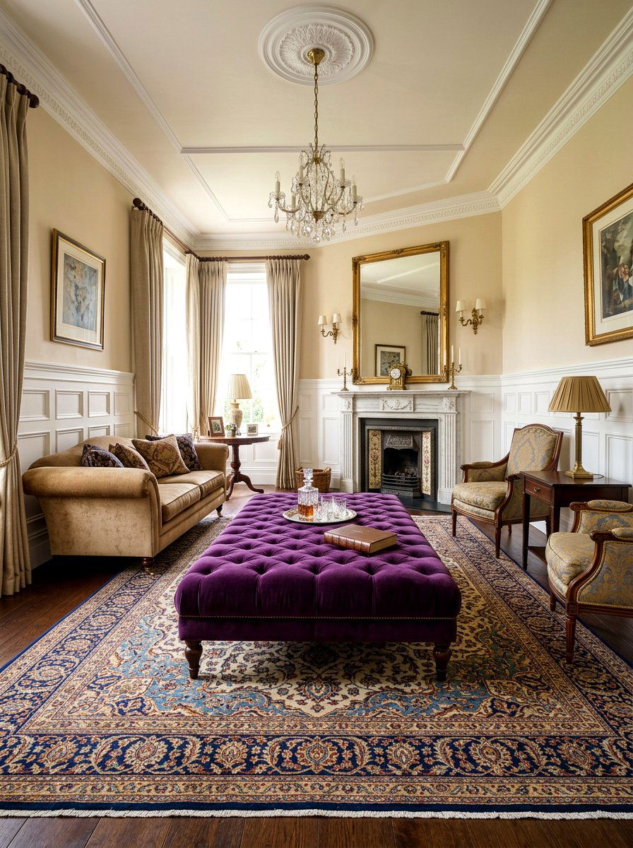 Tufted Velvet Ottoman - 30 ottoman coffee table ideas