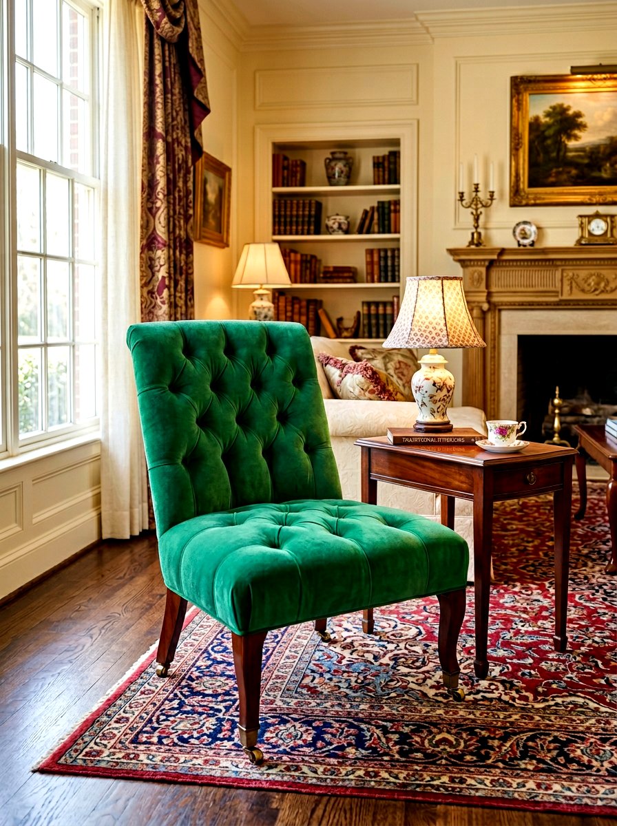 Tufted back armless chair - 30 armless chair living room ideas