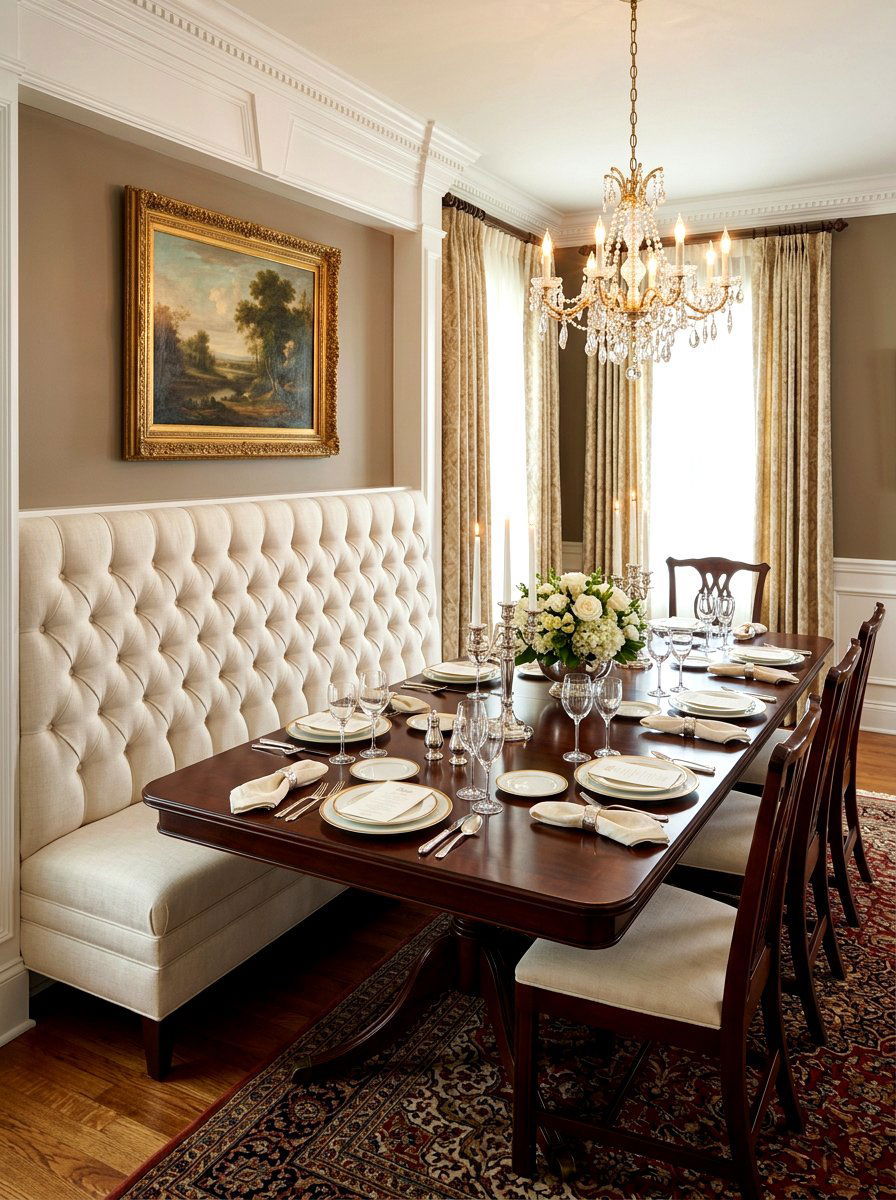 Tufted back banquette - 30 banquette seating ideas