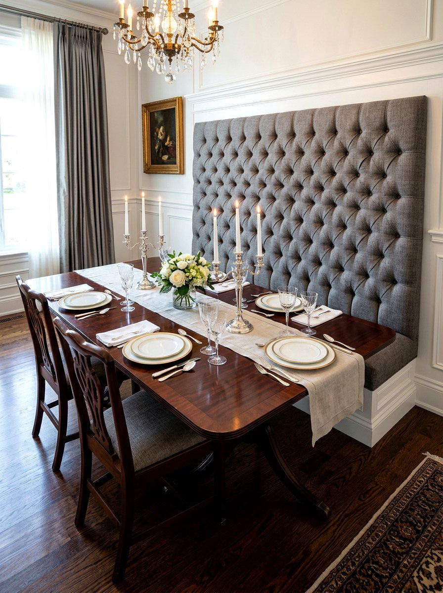 Tufted banquette back - 30 banquette dining room ideas
