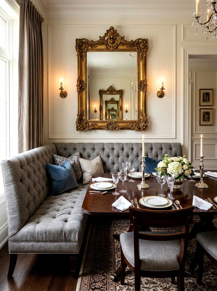 Tufted banquette - 30 breakfast room bench ideas
