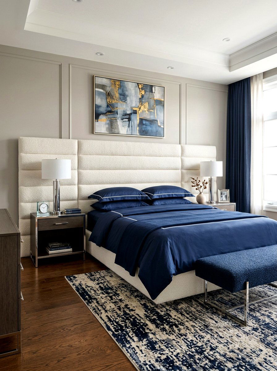 Tufted horizontal boucle headboard - 30 boucle headboard ideas