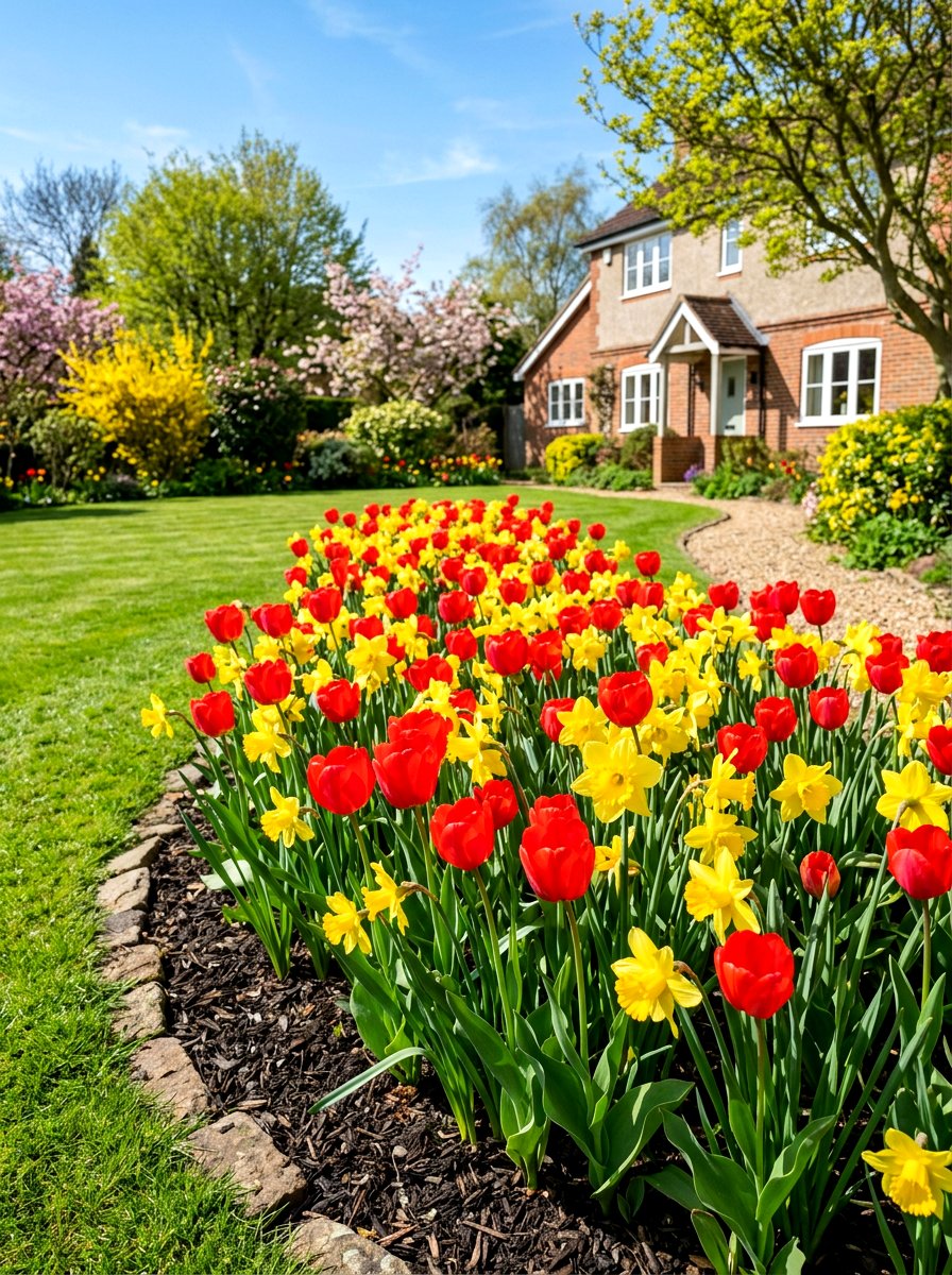 Tulip And Daffodil Mix - 30 tulip border ideas