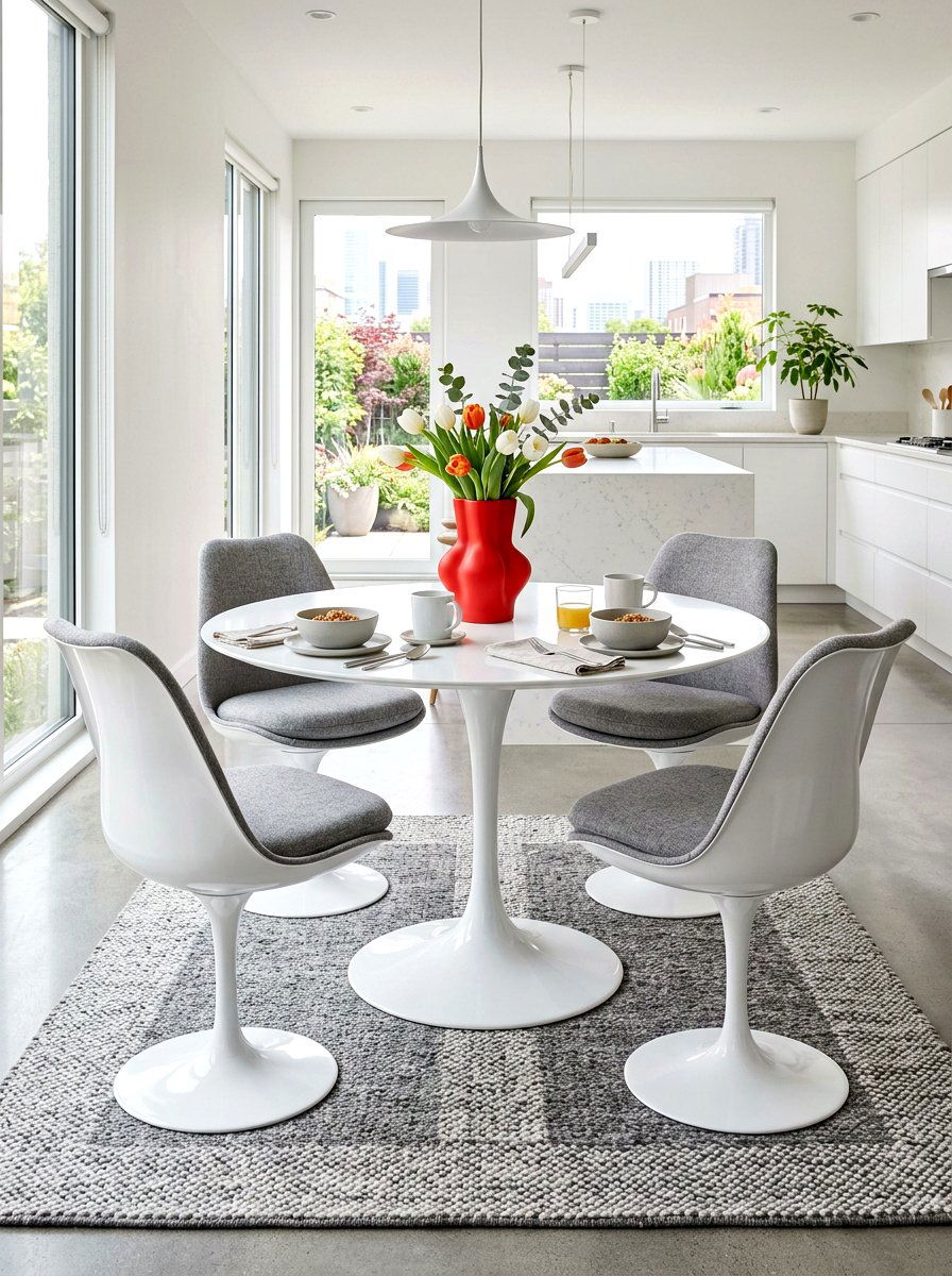 Tulip Breakfast Table - 30 round breakfast table ideas