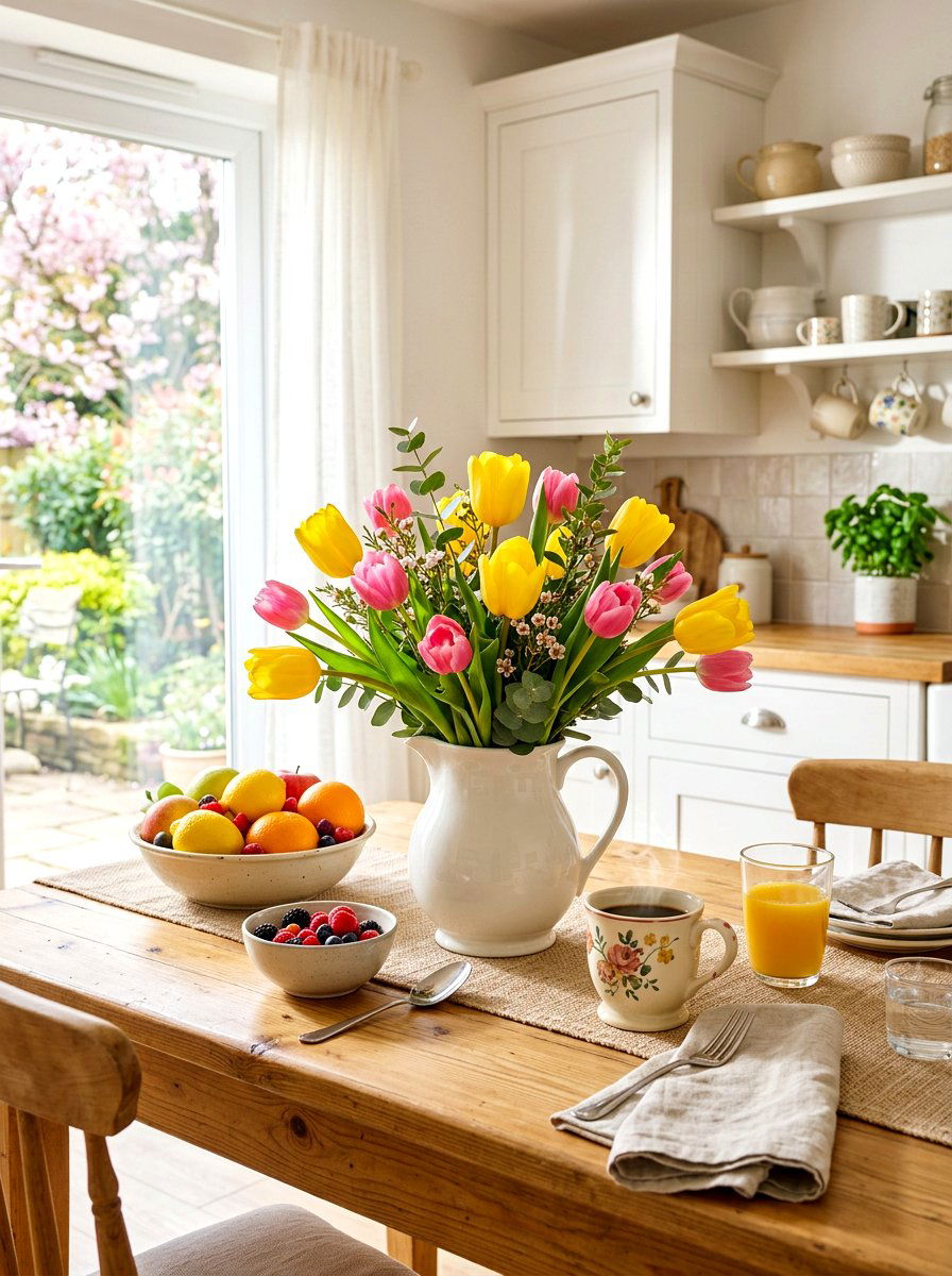 Tulip Centerpiece - 30 spring brunch table ideas