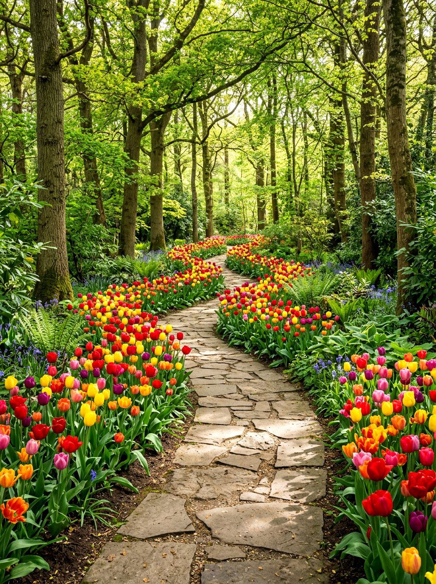 Tulip Garden Path - 30 tulip garden ideas