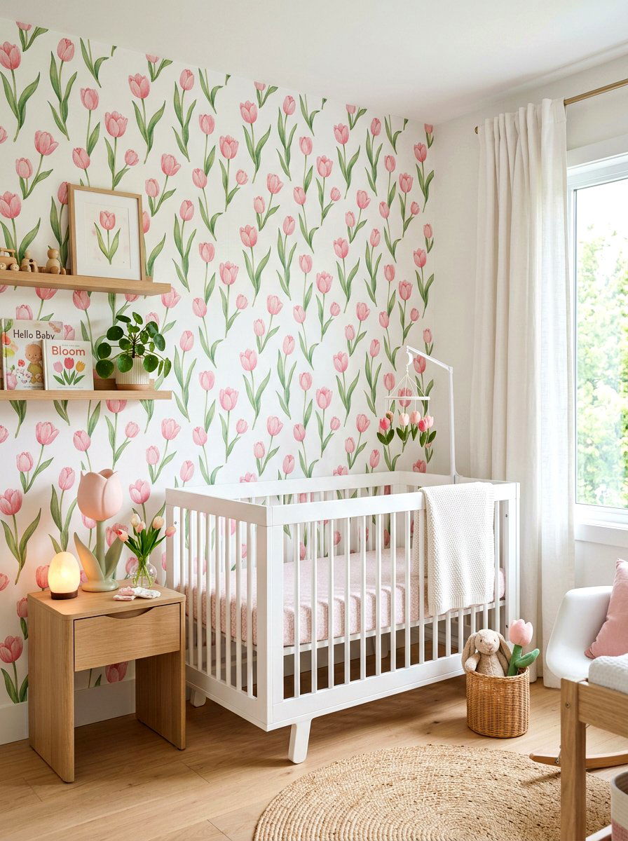 Tulip Nursery Pattern - 30 floral nursery ideas
