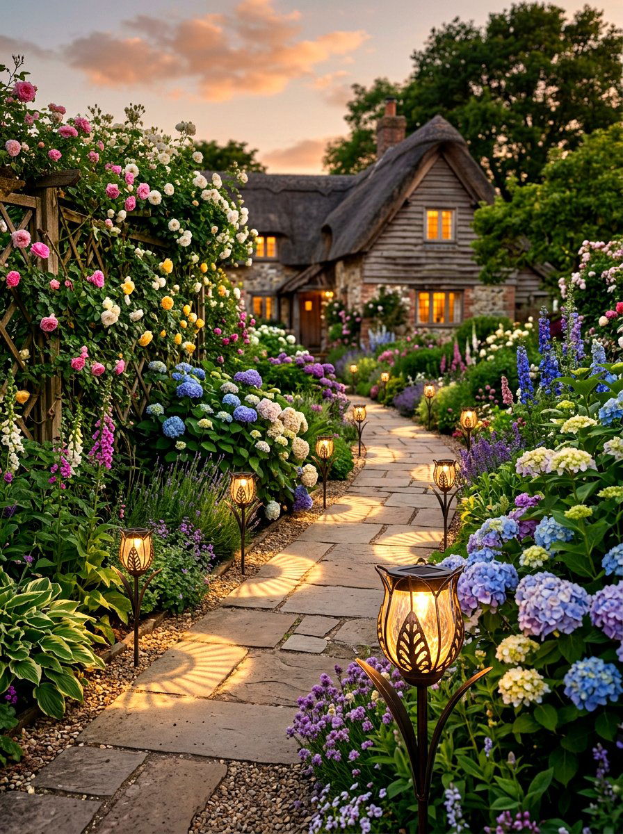 Tulip Shaped Solar Garden Lights - 30 solar path lantern ideas