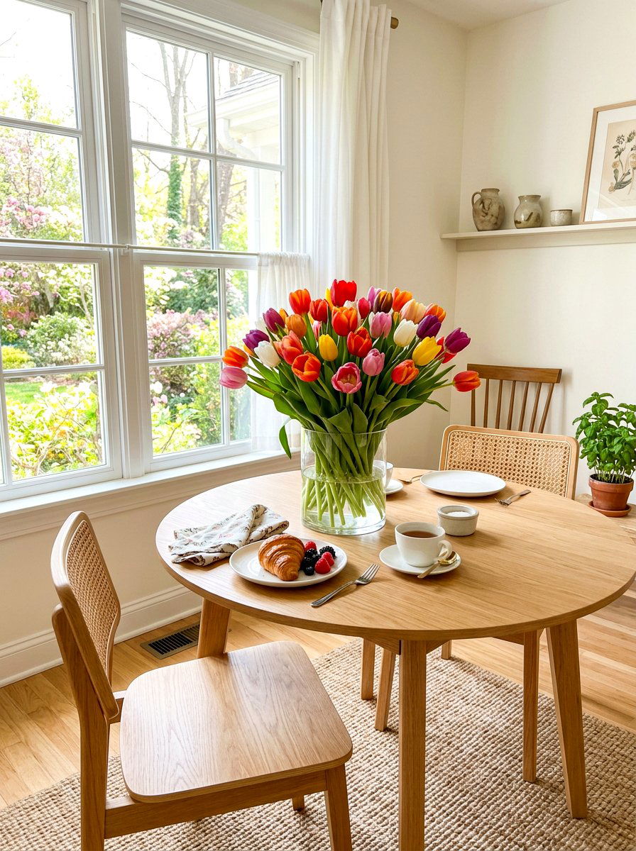 Tulip Table Arrangement - 30 spring kitchen decor ideas