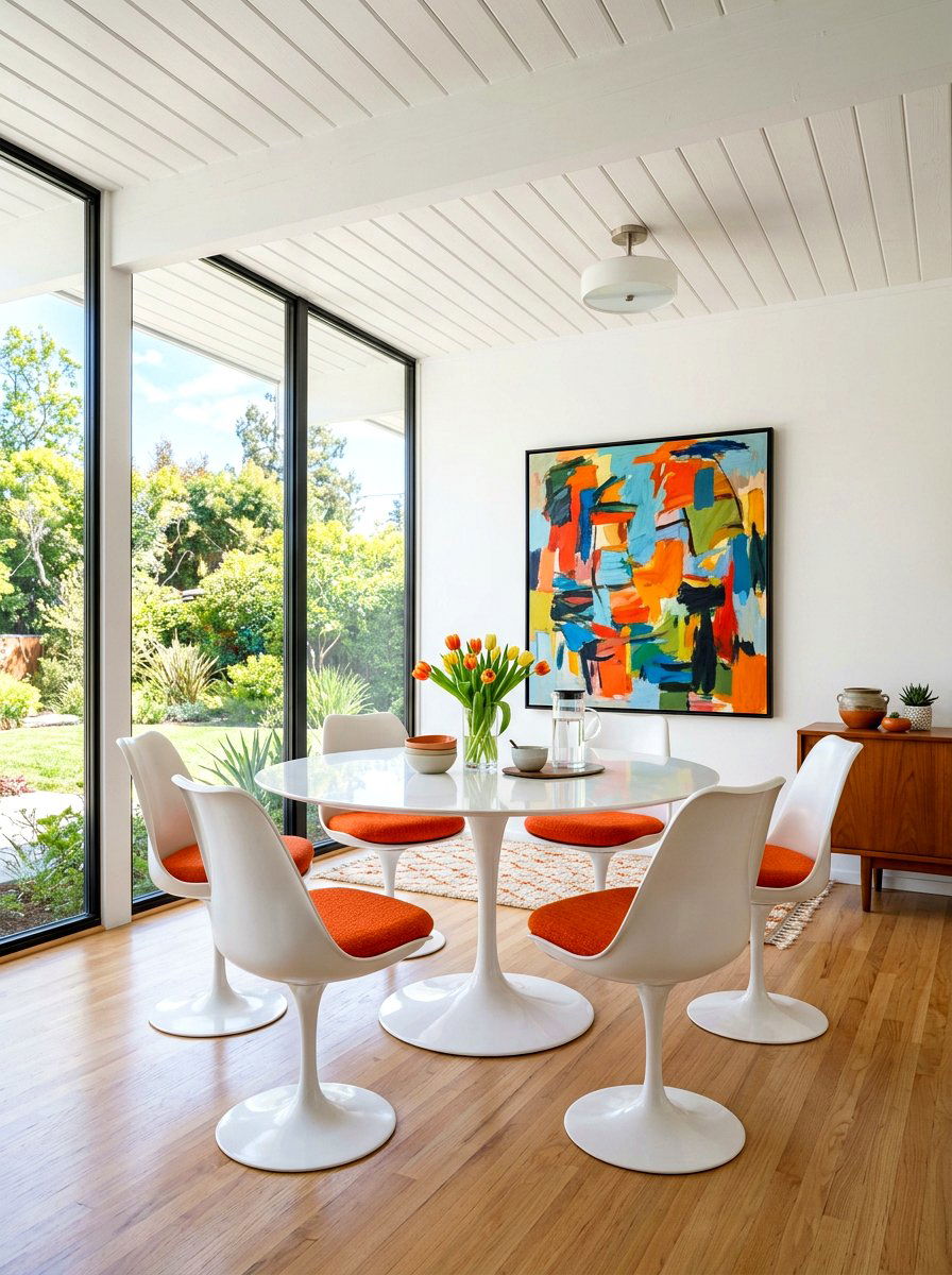 Tulip Table Dining Room - 30 retro dining room ideas