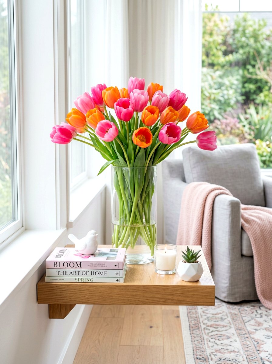 Tulip Vase Shelf - 30 spring shelf styling ideas aesthetic