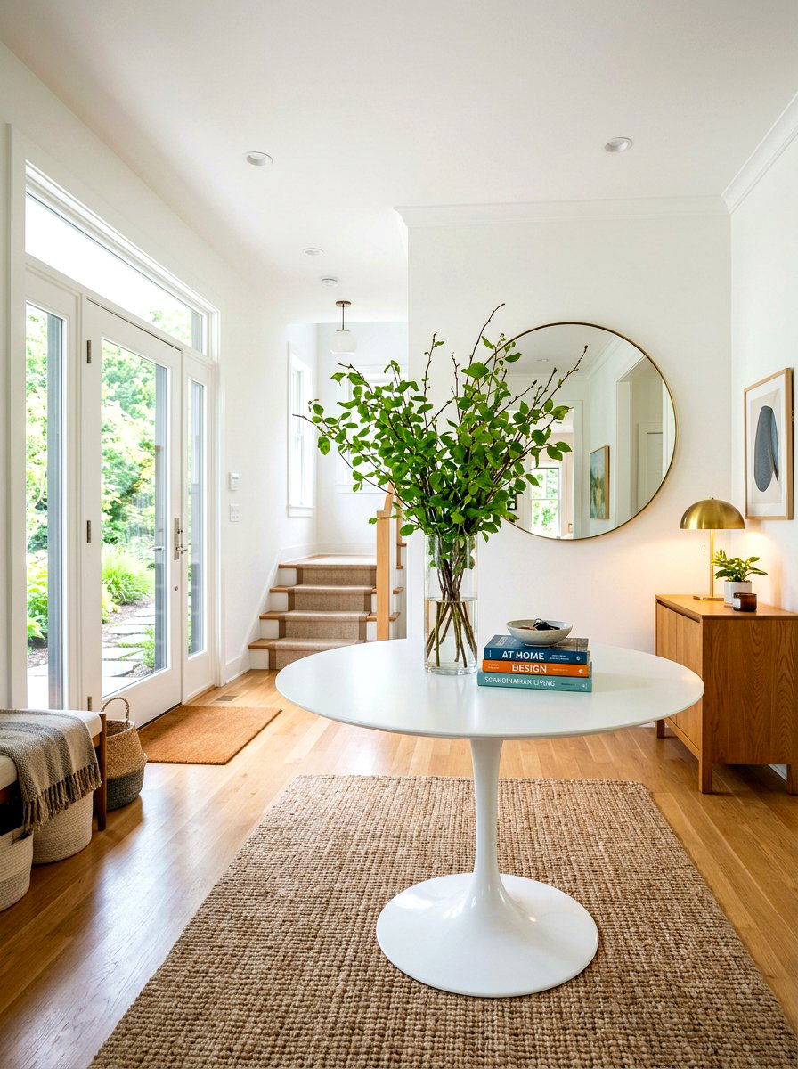 Tulip table entryway vignette - 30 tulip table decor ideas